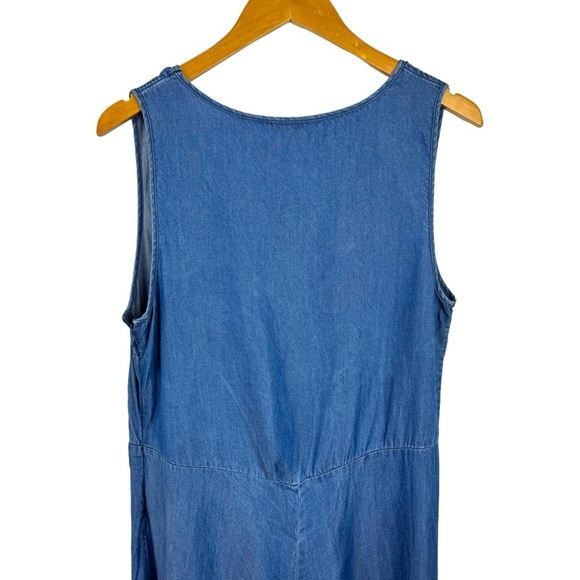 Soft Surroundings Romper Denim Blue Chambray Culottes Jumpsuit Women Size Medium - Picture 9 of 15